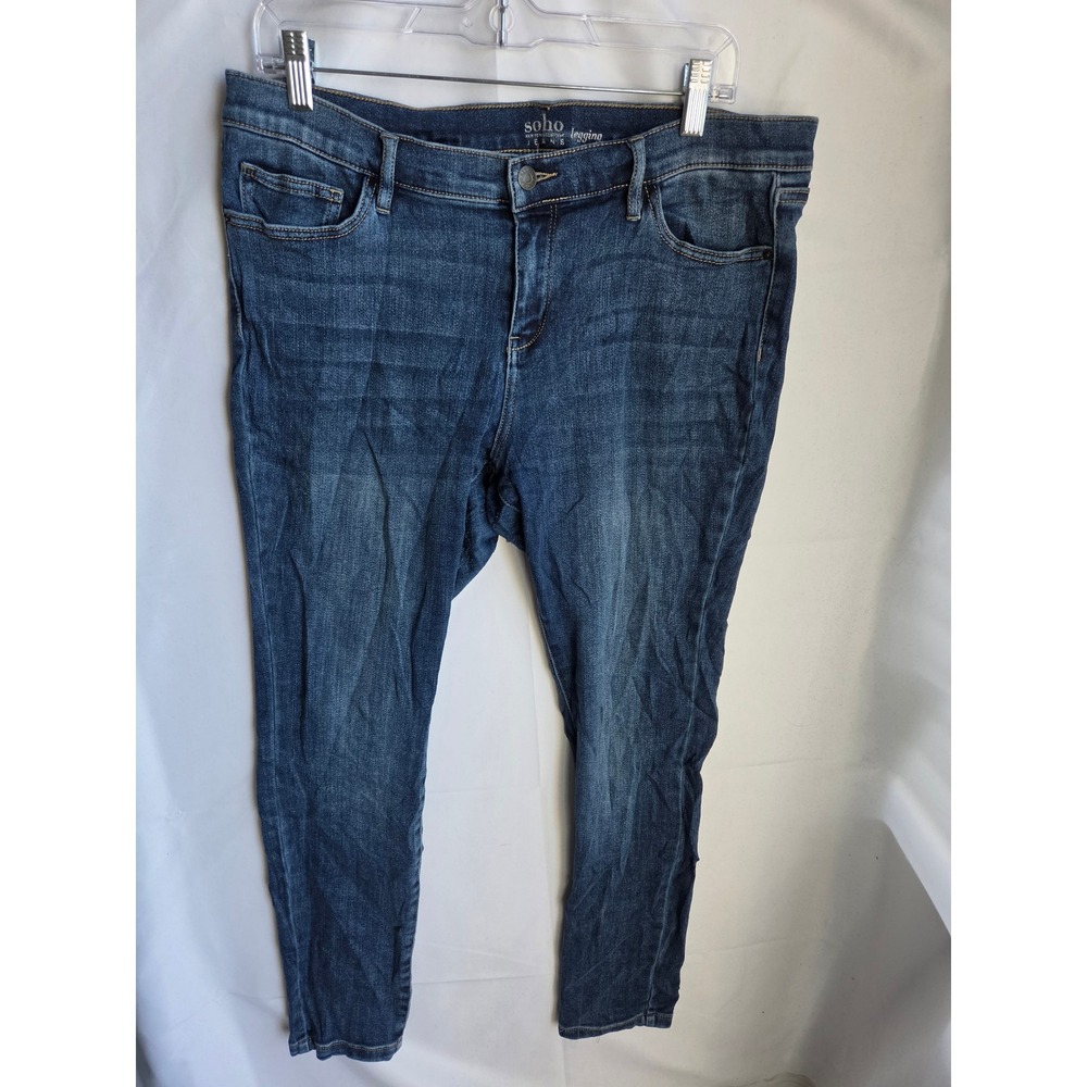 NY&Co Soho Legging Jeans Womens Blue Medium Wash Slim Mid Rise Skinny